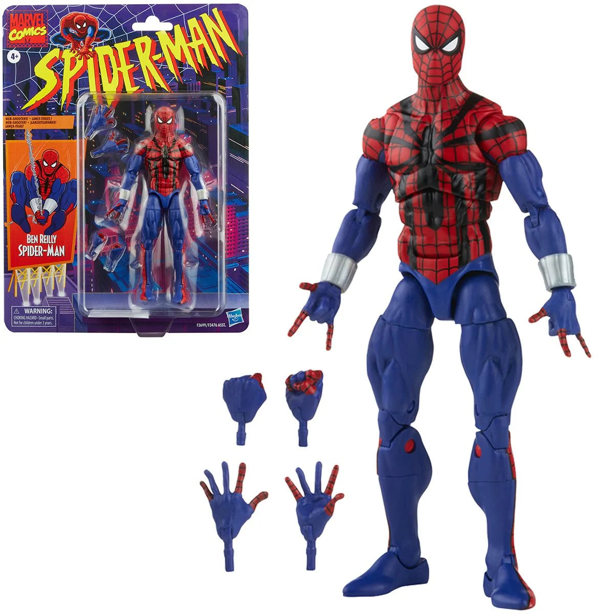 Hasbro Marvel Legends Spider-Man Retro Ben Reilly Spider-Man 6-Inch Action  Figure