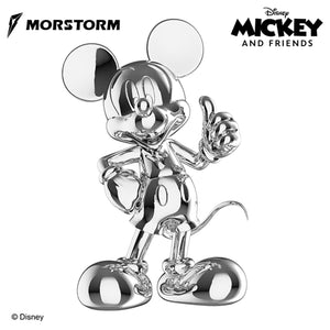 Morstorm Disney Mickey and Friends Disney Art Statue Series Mickey Mouse Thumb Up (Silver Chrome) 11" Polystone Statue