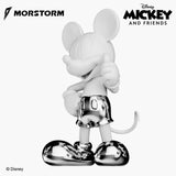 Morstorm Disney Mickey and Friends Disney Art Statue Series Mickey Mouse Thumb Up (White & Silver Chrome) 11" Polystone Statue