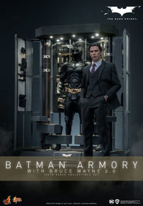 Hot Toys DC Comics The Dark Knight Batman Armory with Bruce Wayne (2.0) 1/6 Scale 12" Collectible Figure Set