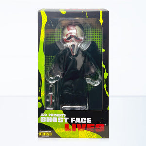 Mezco Toyz Living Dead Dolls Present Ghost Face Bloody Glow-in-the-Dark Edition 10-Inch Doll - Entertainment Earth Exclusive