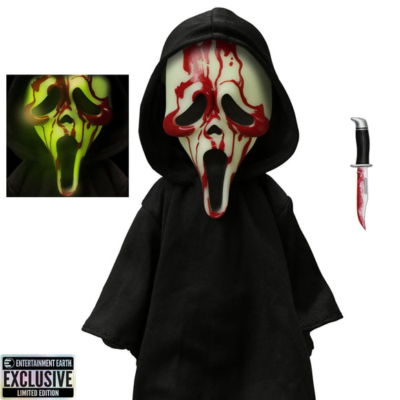 Mezco Toyz Living Dead Dolls Present Ghost Face Bloody Glow-in-the-Dark Edition 10-Inch Doll - Entertainment Earth Exclusive