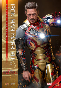 Hot Toys Marvel Comics Iron Man 3 Iron Man Mark XLII (2.0) Deluxe Diecast 1/6 Scale 12" Collectible Figure