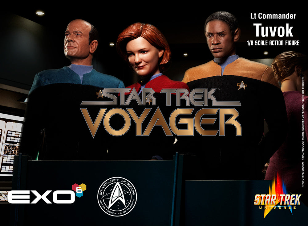 Star Trek Voyager Tuvok figure black vulcan alien janeway crew Tim Russ toy  海外 即決